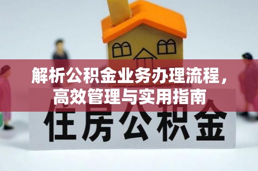 三民解析公积金业务办理流程，高效管理与实用指南